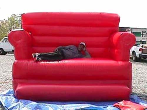 Quality Red Durable Pvc Tarpaulin Inflatable Sofa Air Bed Furniture , Inflatable Couch Furniture for sale