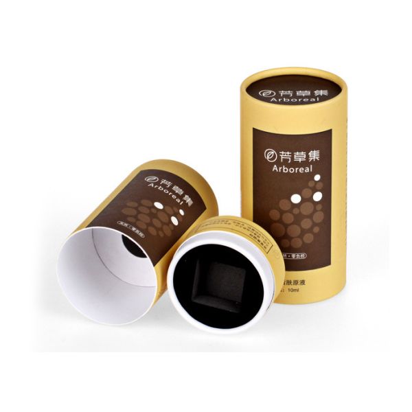 White Print Cardboard Paper Tube Packaging Rolled Edge Round Boxes