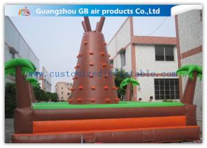 China Outdoor Brown Mountain Inflatable Rock Climbing Wall For Teenagers Games on sale