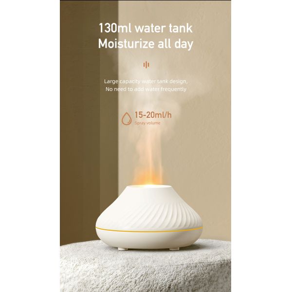 HOMEFISH Small Room Dehumidifier Flame Light Effect PP Fuselage Essential Oil Aromatherapy Machine For Humidification