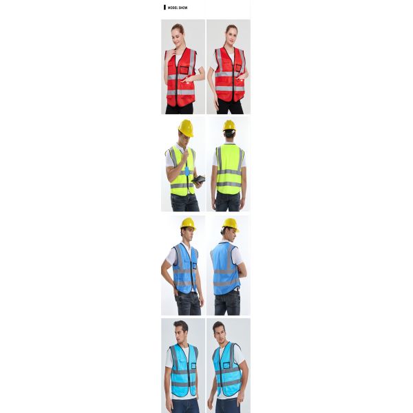 Industrial Quick Dry Reflective Safety Vest with 5cm High Reflective Tape and Customizable Options