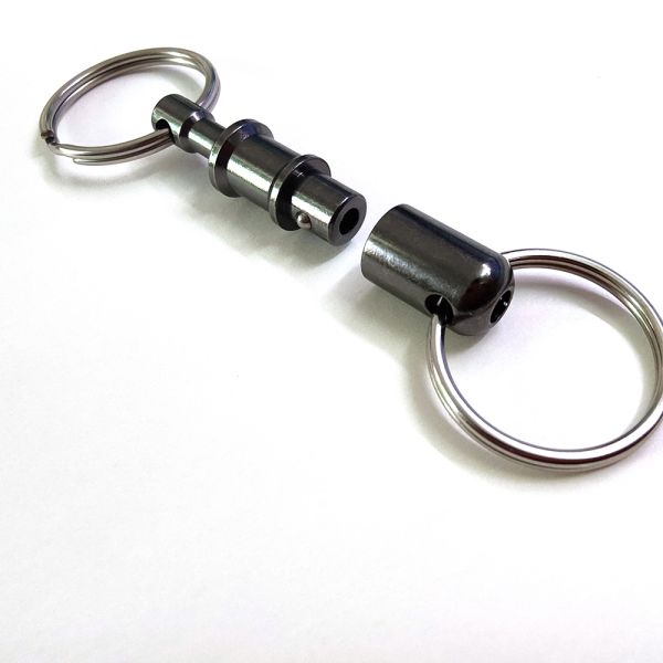 Removable Keyring Quick Release Keychain Dual Detachable Key Ring Snap Lock Holder Steel Pull-Apart Key Rings