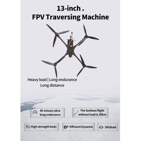 High Speed High-definition 13 Inch FPV Crossing Drone with a Payload of 5 kg