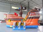 6x3m Mini Inflatable Bounce House Combo , Kids Outdoor Inflatable Pirate Ship