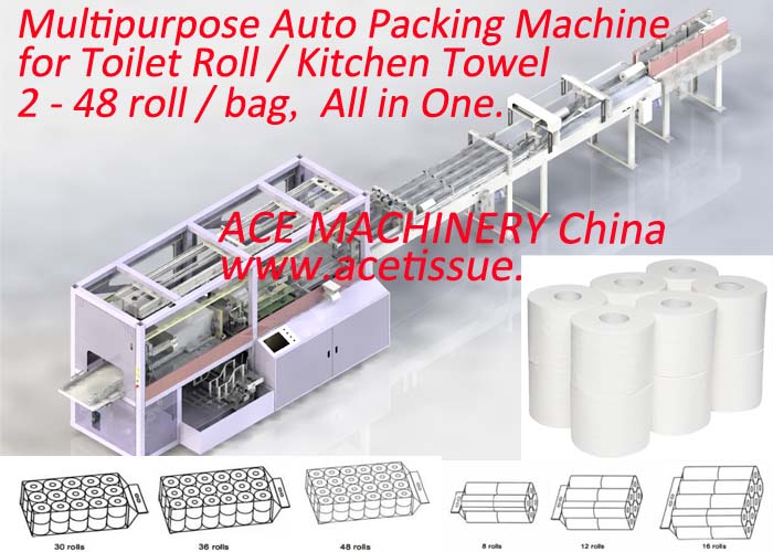 2-48 rolls Versatile Bath Tissue Roll Wrapping Machine Stable Performance And Easy Operation Tissue Paper Packing Machine