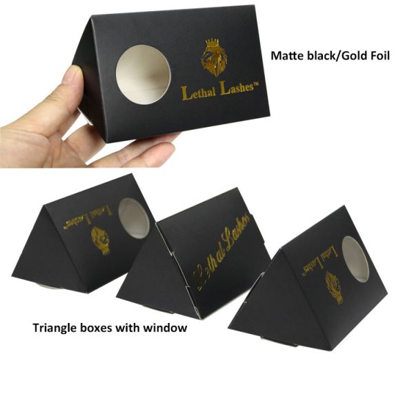 Black Triangle Packaging Box With Transparent Window