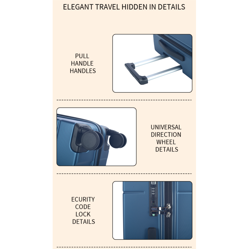 Simple Appearance 28 Inch Hard Shell Suitcase Multifunctions Inside