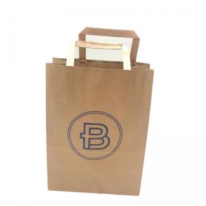 Wholesale Take Out Food Packing Kraft Paper Bags Flat Handle 7 X 3 1/4 X 9 1/2 from china suppliers
