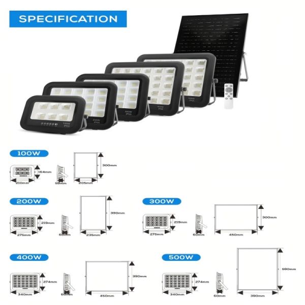 High Lumen Outdoor Solar Yard Light Ip65 Control Aluminum Solar Led Flood Light