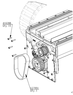 127991 Red Synchroflex Timing Drive Belts AT10 460 III Gen Polyurethane