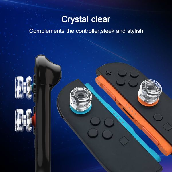 Ultimate Grip Combo for Switch 2: 4-Pack of Transparent Caps Featuring 2 Soft Silicone & 2 Durable Plastic Covers for Dual-Texture Gameplay