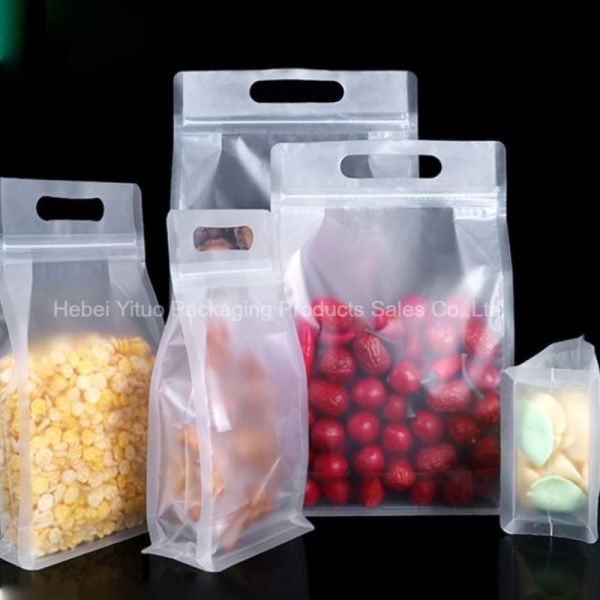 Clear Ziplock Flexible Packaging Custom Logo Square Shape