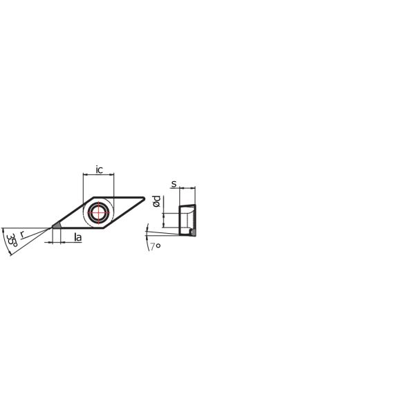 Vc Type Pcd Tooling For Aluminum , Diamond Cutting Inserts
