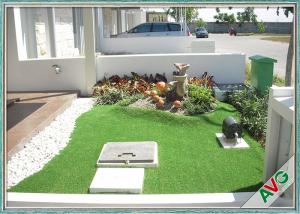 Fullness Surface Emerald Green Artificial Grass Turf For Outdoor Landscaping / Garden