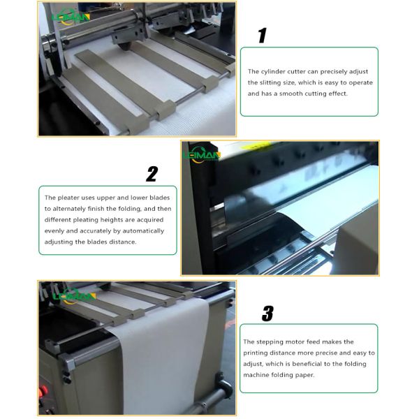 PLC Control PLCZ55-1050-II Paper Folder Machine Knife Pleating Machine