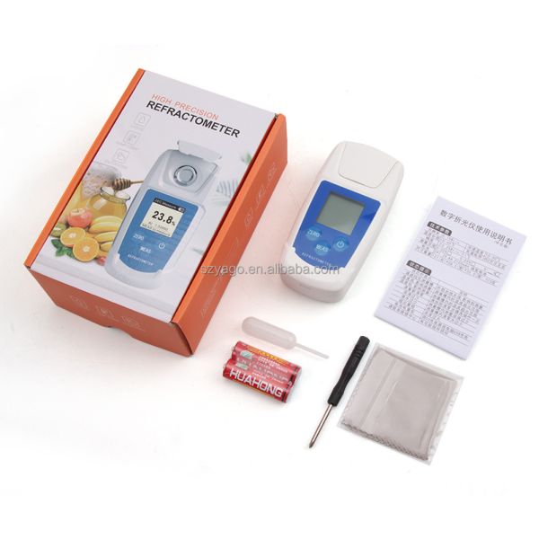 Digital Brix Refractometer with 0-55% Measurement Range Compact Size 120mm*58.5mm*30mm and ±0.1%Brix Resolving Power