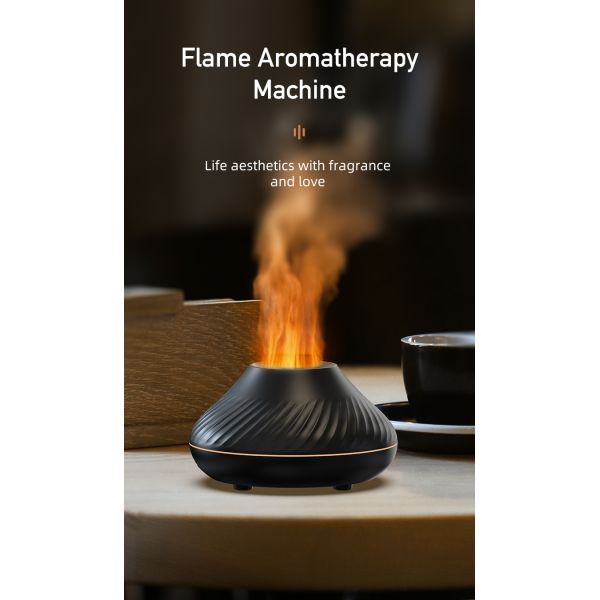 HOMEFISH Small Room Dehumidifier Flame Light Effect PP Fuselage Essential Oil Aromatherapy Machine For Humidification