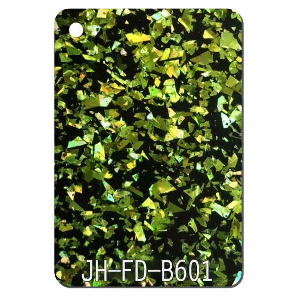 Irregular Black Bottom Large Glitter Acrylic Sheet 3-15mm 4 × 8 Single Side