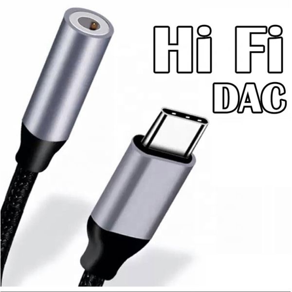 High Compatible DAC USB Type C to AUX 3.5mm Audio Cable Adapter for Samsung Pixel Google Phone