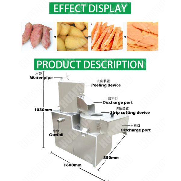 Vacuum packed potato processing line potato washing peeling cutting drying machine equipment