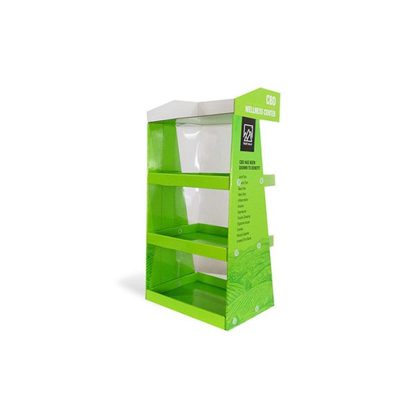 CBD Oil Floor Retail Cardboard Display Stand Customization With PET
