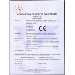 Dongguan Yuxing Machinery Equipment Technology Co., Ltd. Certifications