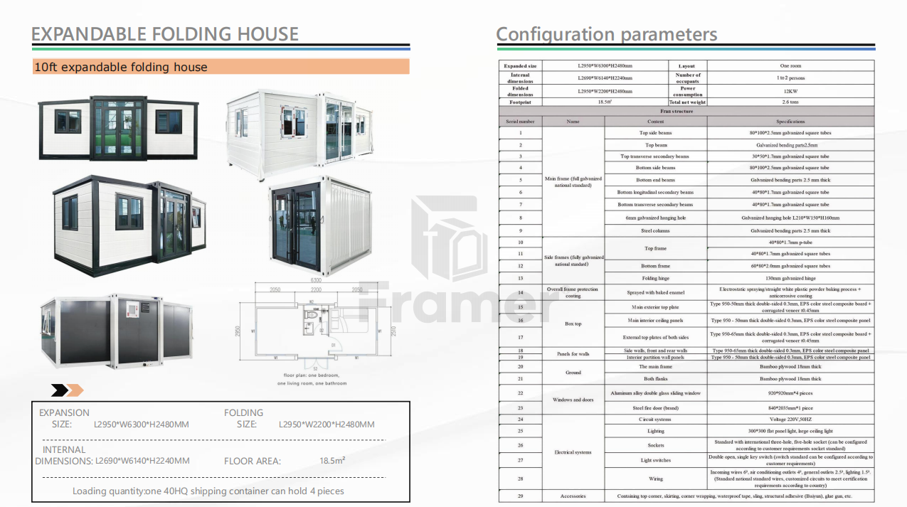 10ft Fully Galvanized Expandable Folding House