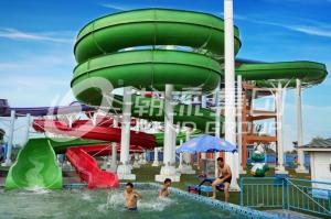 Wholesale Green Big Commercial Pool Water Slides For Theme Park / Backyard Water Slides Kids from china suppliers