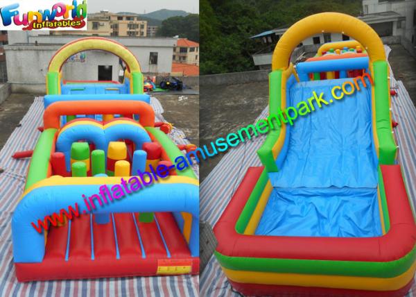Quality Customized Interactive Inflatable Obstacle Course Game With Inflated Pool for sale