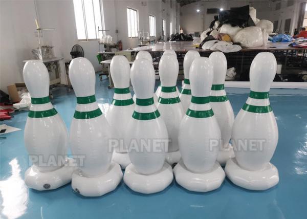 1.2m PVC Tarpaulins White Inflatable Human Bowling Pins For Sports Games