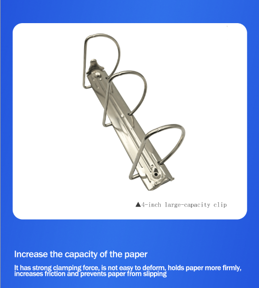 Large capacity Slant D shape Ring Binder clip Silver A4 Metal accessories for folders 2 inch Ring Binder Mechanism STD280-3-50/36