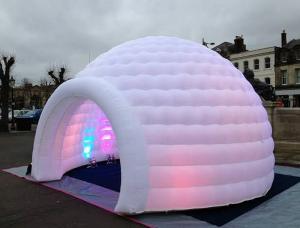 Wholesale 3m 4m 5m Oxford Cloth White With LED Light Use Blow Up Inflatable Igloo Dome Tent For Party Event from china suppliers