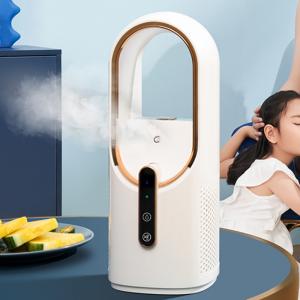 Wholesale Leafless Fan Mini Air Conditioner Portable USB Rechargeable Water-cooled Air Conditioner Household Spray Humidifying Air Cooler from china suppliers