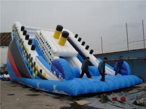 Outside Titanic Large Inflatable Slide For Pool Customized Size Eco Friendly