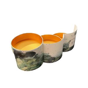 Hot Stamping Surface Handling Customized Luxury Three Layers Round Shape