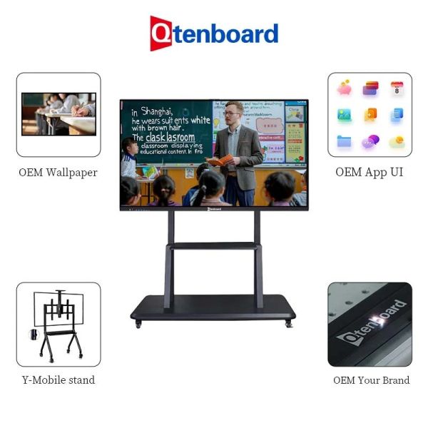 Smart Interactive Whiteboard with AI Speech Recognition 4K Resolution and OEM ODM Customization