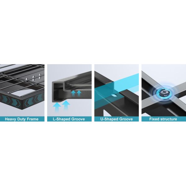 Garage Storage Rack System 2x3ft Floating Adjustable Wall Grid Frame Shelves Brackets