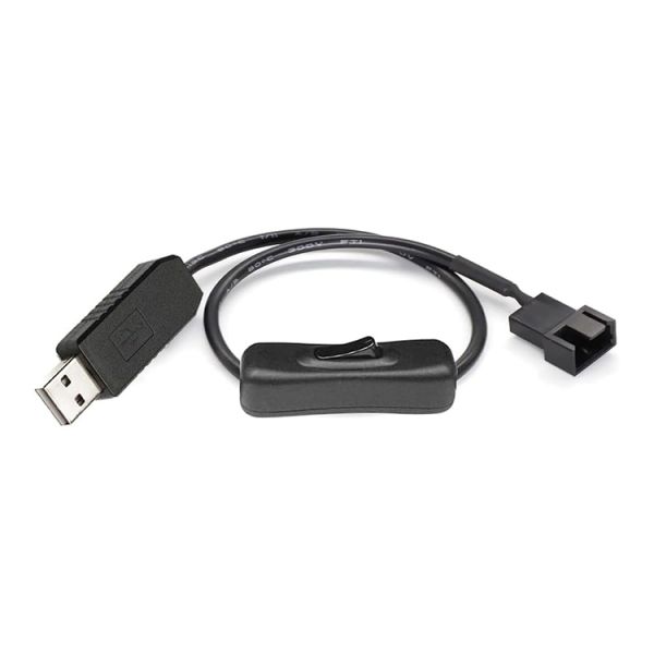 12V Step UP Boost USB to 3 Pin 4pin PWM PC Fan ON OFF Switch Power Adapter Cable