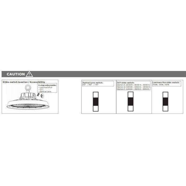 Europe Warehouse HB5 highbay lighting solution with multiple beam angles 3 CCT options and smart sensor compatibility for illumination