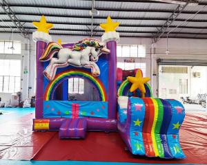 China Children Unicorn Bouncy Castle Slide Inflatable Bounce House Combos on sale