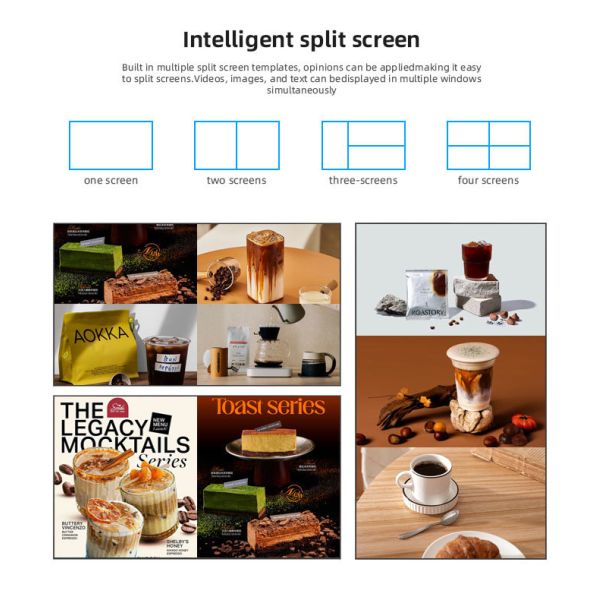 Large Size Digital Menu Boards 75 Inch LCD Advertising Display for Food Chain