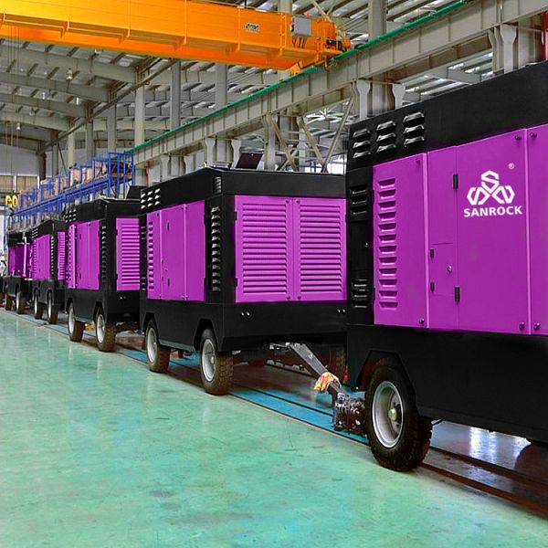 Screw Air Compressor 2 Wheels High Pressure Air Compressor Machine Small Air Compressor