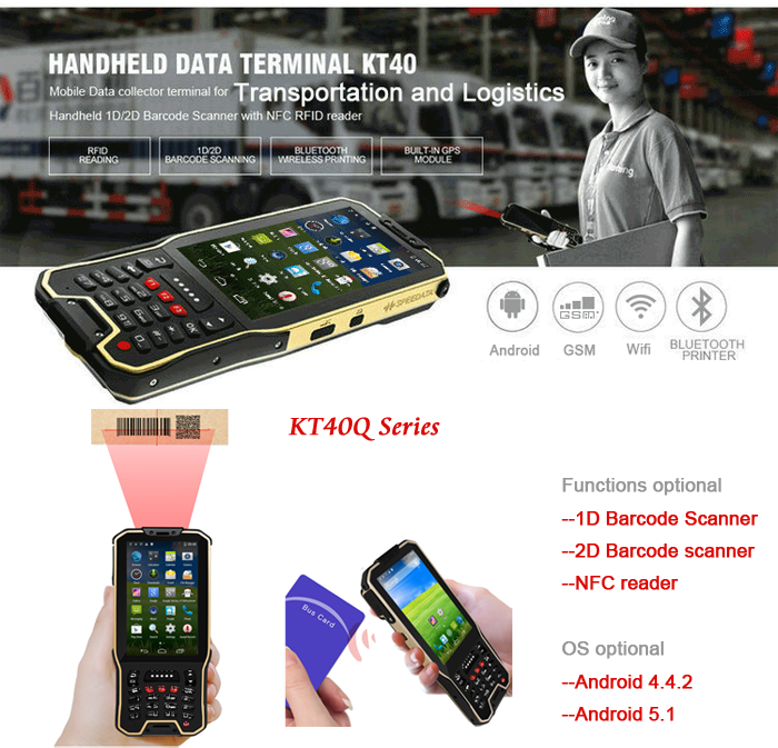 Portable 4G Android Barcode Scanners Pocket Pc Barcode Scanner Black