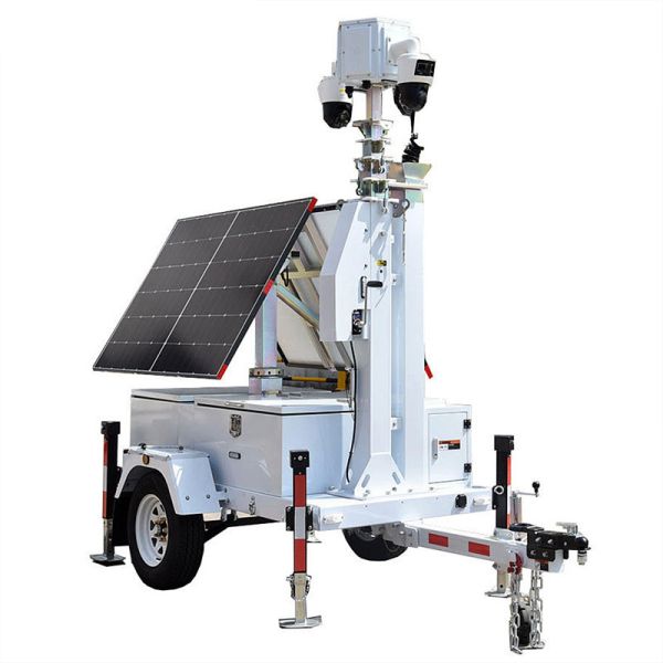 Multifunction Solar Light Tower CCTV Camera Tower Surveillance Live Footage Mobile Solar Light Tower