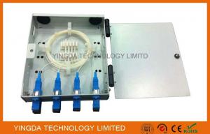 China FTTH Wall Mounted Fiber Optic Termination Box, 4 Fibers Fiber Splice Box SC Adaptor with Pigtails on sale