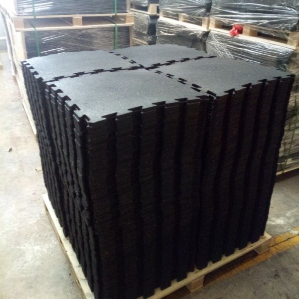 Portable Interlocking Rubber Floor Tiles 1000X1000X15mm Interlocking Exercise Floor Tiles Black
