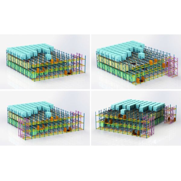 Two Way Radio Shuttle Cart And Carrier ASRS Automatic Storage And Retrieval System Pallet Runner Rack System