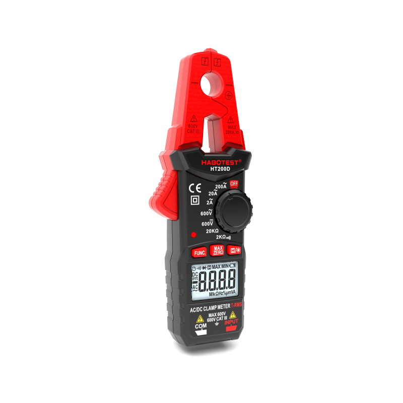 HT200D AC DC Clamp Meter , Mini Clamp Meter With Resistance Data Max Hold / Continuity