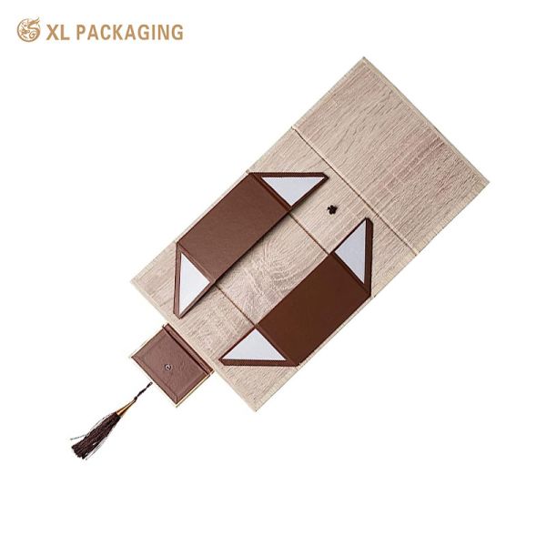 Custom Foldable Wine Gift Box with Handle Button Closure and Cardboard Storage Packaging