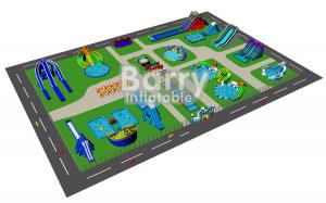 Wholesale Summer Coming Inflatable Amusement Theme Park Bouncer Castle Slide Park Plan from china suppliers
